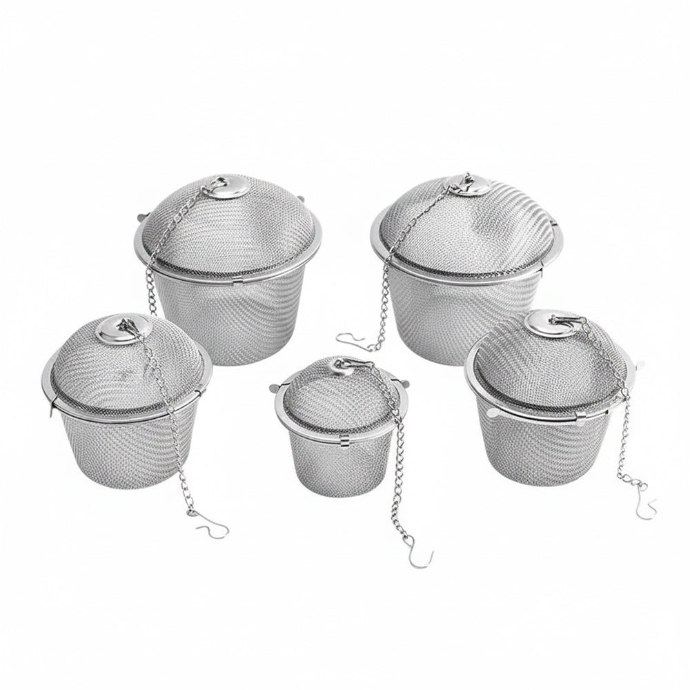 Stainless Steel Tea Strainer With Chain Handle